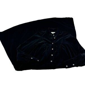 Vintage 80's Laura Ashley Velvet Balloon Sleeve Long Night Gown Size 12